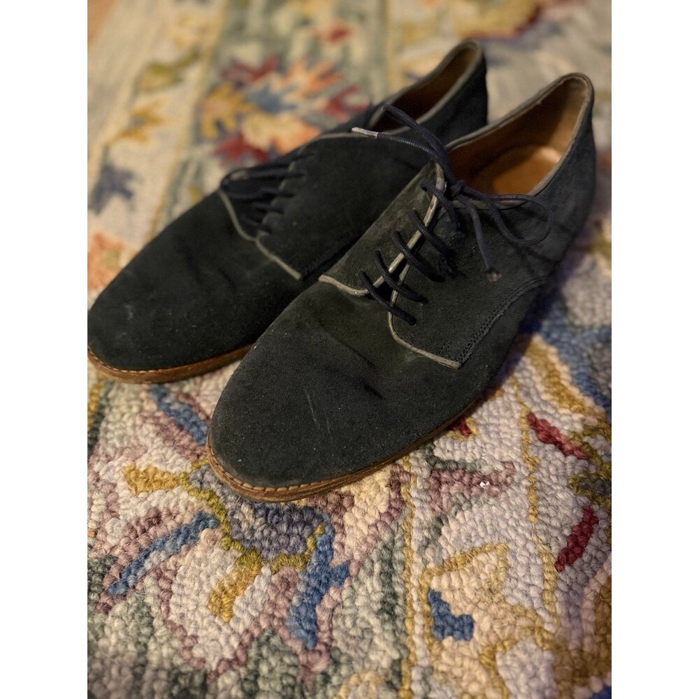 Vintage 70’s retro Navy Blue Suede Oxfords by Hudson Shoes Navy Blue EU 43